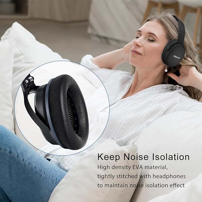 GEVO Ear Pads Cushions Replacement for Bose QC35 ii QC35, Earpads for Bose QuietComfort 35ii 35 Headphones with Protein Leather Noise Isolation Memory Foam (Black)