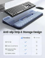 Vaydeer Wrist Rest with Keyboard Stand, Computer Wrist Support Pad, Ergonomic Keyboard Riser Holder Lift Tray with Wrist Pad, Soft Memory Foam Desk Cushion, Palm Arm Hand Typing for Office Home Gift