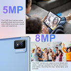 Android Tablet with Keyboard, 10 inch Android 14 Tablets 22GB+128GB, Octa-Core CPU, 8000mAh, HD IPS Display, 5G WiFi, BT 5.0, GPS, Widevine L1, 1TB Expandable, Mouse, Split Screen, Metal Body -Blue