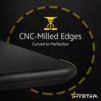 Hystar Aether Glass Gaming Mousepad | Micro-Etched Tempered Glass | Quiet, Ultra-Fast Glide | Full Anti-Slip Silicone Backing (Black, Large)