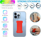 Phone Grip Holder for Hand, Universal Finger Strap Phone Holder, Finger Selfie Grip Compatible with Most Smartphones (Red) - 2Pack