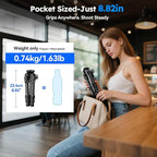 SIRUI Carbon Fiber Mini Tripod with Bowl Base, 33lbs Max Load, Ultra-Lightweight 1.63lbs, 8.82in Folded, 360° Panorama & ±15° Tilt for Camera/Phone/Vlogging（AM-223LS）