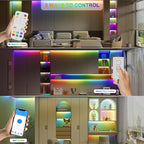 PAUTIX Wi-Fi+Bluetooth Music Pixel LED Smart Controller Kit SP548E,Compatible with Alexa/Google Assistant,App Control RF Remote Control,Addressable Color LED Strip Pixels Light DC5V-24V