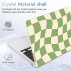 Case for MacBook Air 15 Inch 2025 2024 2023 Release M4 A3241 M3 A3114 M2 A2941, Hard Shell with Screen Protector & Keyboard Cover, Compatible with Touch ID, Green Checkered