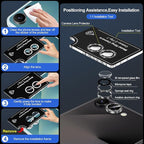 for Samsung Galaxy Z Flip 7 Camera Lens Protector, Individual Metal Ring Tempered Glass Lens Cover, [Strong Adsorption] Scratch Resistant Ultra-Thin HD Clear Lens Cover, 1 Set-Black Sparkly