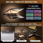 Transparent Case with Keyboard iPad Air (M3/M2,2025/2024) 11 Inch,Compatible 10.9" iPad Air 5th/4th & 11" iPad Pro 4/3/2/1,7-Color Backlit,Wireless Keyboard, 360°Rotating,with trackpad,Black
