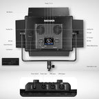 NEEWER PL60C RGB LED Panel Video Light APP/2.4G/DMX Control, 60W 23000Lux/0.5m 2500K-10000K RGBCW Pro Photography Studio Lighting /18 Scenes/V Battery Powered for Outdoor Filming Recording Streaming