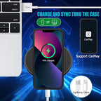 Battery Case for iPhone 12 Pro/ 12 , Upgraded 10000mAh Rechargeable Portable Extended Battery Pack Supported Qi Wireless Charging Case Compatible with iPhone 12 Pro/12 (6.1 inch) Charger Case (Black)