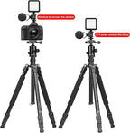 Triple Cold Shoe Mount Cold Shoe Adapter, 360 Degree Swivel Aluminum Camera Hot Shoe Extension Bracket with 3 Port Cold Shoe Mounts for Camera Cage Flash LED Light Monitor Microphone