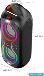 Wireless TWS Portable Bluetooth Speaker, Beat-Driven Lights, 120dB Loud Stereo Party Speaker with Bluetooth 5.3, USB/TF/AUX/FM/Mic, Built-in Carry Handle, Powerful Sound for Home,Outdoor,Party,Camping