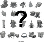 Hautico Tabletop Miniature Building Terrains Blind Box Compatible with Tabletop Wargaming RPG Sceneries, Decoration Dioramas, Made in USA