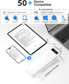 Portable Printers Wireless for Travel, Bluetooth Inkless Thermal Printer, Support 8.5" X 11" US Letter & A4, Small Mobile Printer with Carry Case and 4 Rolls Thermal Paper Kit, for Home Car Receipt