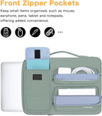 MOSISO 360 Protective Laptop Case 13.3 inch, 13-13.3 inch Laptop Sleeve Compatible with MacBook Air/Pro 13 / Pro 14, HP Dell ASUS Lenovo, Side Open Bag with 2 Raised&1 Flapover Pockets, Antique Green