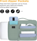 MOSISO 360 Protective Laptop Case 15 inch, Laptop Sleeve Compatible with MacBook Air 15 M4 A3241 M3 A3114 M2 A2941 2025-2023, Dell XPS 15, Side Open Bag with 2 Raised&1 Flapover Pockets, Antique Green