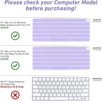 Allinside Silicone Keyboard Cover for iMac Magic Keyboard A2449/A2450, Protective Skin for iMac 24" Wireless Keyboard Released in 2021, US Layout, Light Purple