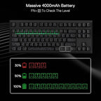 Redragon K737 PRO Wireless 87 Keys Gasket Gaming Keyboard, 80% Premium CNC Aluminum Mechanical Keyboard, Hot-Swap South-Facing LED Socket, 5-Layer Noise Dampening, Side-Printed PBT Contour Line Keycap