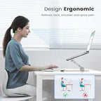 Laptop Stand Adjustable Computer Stand Sturdy Aluminum Laptop Stand for Desk Foldable Laptop Holder Portable Riser for 11–16-inch Laptop Notebook Tablet and More, Silver