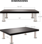 The Original Bamboo Monitor Stand (As Seen On PBS) - Monitor Riser for Computer Screen or Laptop - Desk Shelf Adds Storage Space and Improves Ergonomics - Black