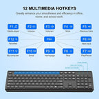 EDJO Wireless Keyboard, 2.4G Full-Sized Cordless USB Silent Computer Keyboard, Ergonomic Tilt Angle, Sleep Mode, Long Battery Life, for Windows, Mac OS Laptop/PC/Desktop/Notebook