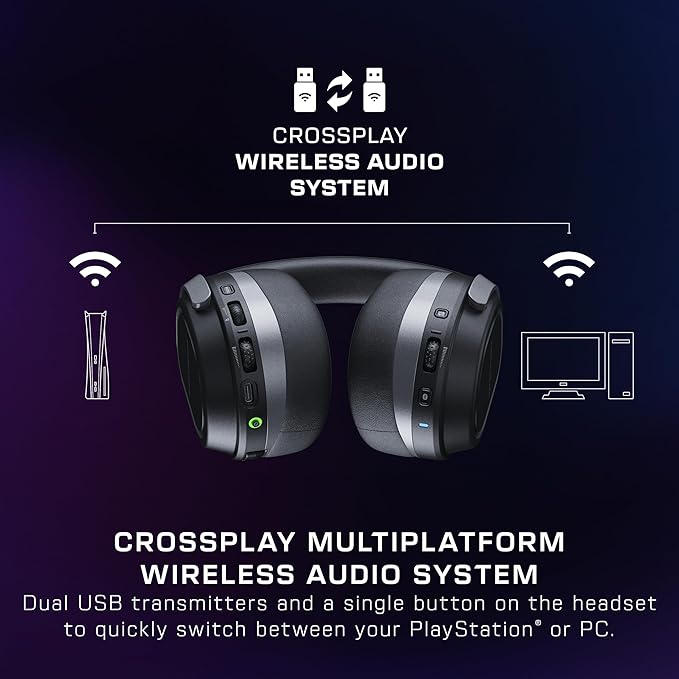 Turtle Beach Stealth 700 Gen 3 Wireless Multiplatform Amplified Gaming Headset for PS5, PS4, PC, Mobile – 60mm Drivers, AI Noise-Cancelling Mic, Bluetooth, 80-Hr Battery, Dual Transmitters – Black