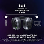 Turtle Beach Stealth 700 Gen 3 Wireless Multiplatform Amplified Gaming Headset for PS5, PS4, PC, Mobile – 60mm Drivers, AI Noise-Cancelling Mic, Bluetooth, 80-Hr Battery, Dual Transmitters – Black