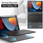 JETech Keyboard Case for iPad 10.2-Inch (2021/2020/2019 Model, 9th/8th/7th Generation) with Pencil Holder, Magnetic Detachable Bluetooth Wireless Keyboard, Soft TPU Back Stand Cover (Space Gray)