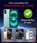 Magnetic for iPhone 16 Plus Case [Compatible with MagSafe][Built-in Camera Lens Protector] Slim Soft Silicone Bumper Shockproof Metallic Luster Phone Case (Burgundy)