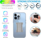WUOJI Universal Phone Grip for Smartphones - Phone Holder for Hand - Wireless Charging Compatible (Silver) - 2Pack