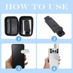 Mirror Effect Lens, Smartphone Camera Mirror Reflection Clip Kit Phone Camera Shooting Reflection Mirror Adjustable HD Glass Smartphone Photography Flip Mirror for All Phones (White+Black)