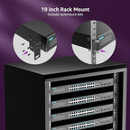 YuanLey 28 Port Gigabit Managed PoE Switch with 24 10/100/1000Mbps PoE+ Ports, 4X 10Gbps SFP+, L3 Smart Managment Ethernet Switch, VLAN, QoS, ACL, SSL, Fanless, Rackmount Network Switch