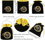 CiaraQ DND Polyhedral Dice Set (42pcs) with A Gold Pattern Drawstring Bag for Dungeons and Dragons RPG MTG Table Games. 6 Sets Fantasy Role Playing Dice