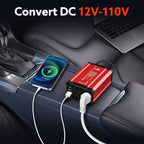 400W Car Power Inverter: vansoet DC 12V to AC 110V Inverter Converter, USB C PD 30W and USB-A QC 18W Port - Dual AC Plug Adapter Outlet Inverter for Vehicles, Laptop, Phones, Camera
