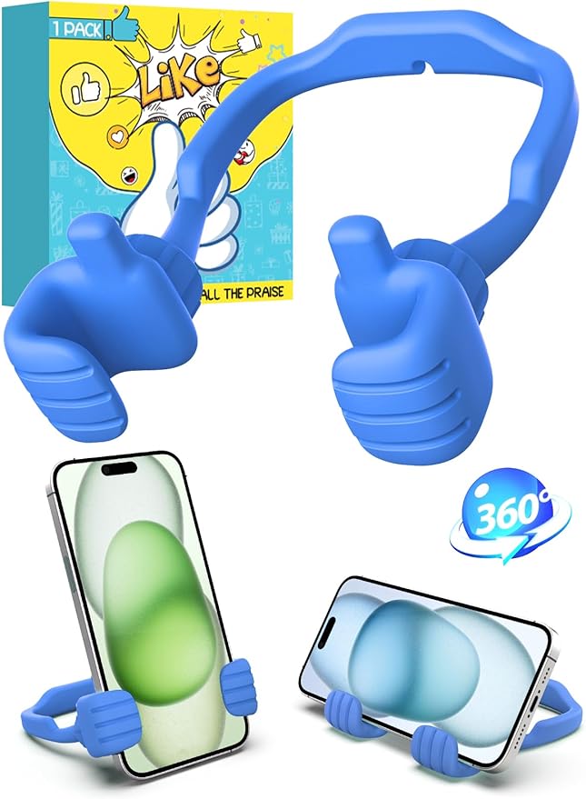 Gifts for Teens Boys Kids Men Adults Cell Phone Stand: Flexible Thumbs Up Lazy Cellphone Holder for Desk Funny Birthday Gifts for Women Mom Teenager Tween Cool Gadget Ideas Christmas Stocking Stuffers