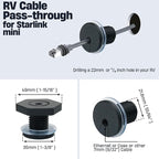 RV Cable Passthrough for Starlink mini, RV Cable Grommet Compatible with Starlink, Ethernet, Coax, Water-Resistant and Anti-Drop RV Cable Routing(Gray)