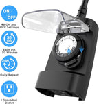 G-ELEK Outdoor Timer Outlet Waterproof, 24 Hour Outdoor Light Timer, Timers for Electrical Outlets, Ideal for Pool Pump, Christmas Lights, Heavy Duty, 1 Grounded, CSA Listed, 2 Pack