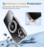 MAGIC JOHN 360° Rotatable Magnetic Invisible Stand for iPhone 16 Case [Camera Control Button] [Compatible with MagSafe] 16FT Military Grade Shockproof for iPhone 16 Case 6.1'' with Kickstand, Clear