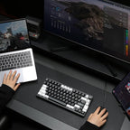 YUNZII AL80 Wireless Mechanical Keyboard,Full Aluminum CNC, Smart LCD Display,Hot Swappable Gasket Mount 75% Layout with Knob,BT/2.4G/USB-C,QMK/VIA Support for Win/Mac (Black, Gateron Zero Switch)