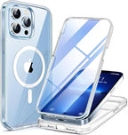 Miracase Magnetic Case for iPhone 13 Pro 6.1 Inch,with MagSafe,Built in Screen Protector,Full Body Protection(Clear)