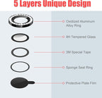 AGVEE 3+3 6 Pack for iPhone 15/15 Plus, Bling Diamond & Glitter Metal Ring 9H Tempered HD Glass Camera Protector Cover Film