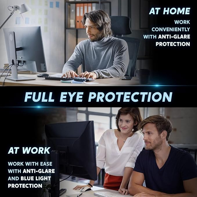 [2 Pack] 22 Inch Computer Privacy Screen Filter for 16:10 Aspect Ratio, Eye Protection, Anti-Glare, Anti-Blue Light Computer Monitor Privacy Filter, Removable Anti-Scratch 22in Protector Film