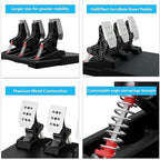 DOYO Racing Wheel Pedals, PC Gaming Steering Wheel Pedal Set, Swappable Springs, Adjustable, Durable, Compatible with PC Win11/Win10/Win7