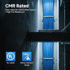 Cable Matters [UL Listed] 10Gbps in-Wall Riser Rated (CMR) 23AWG Bare Copper Cat6 Ethernet Cable - 500ft, Cat 6 Ethernet Cable Spool, Cat 6 Cord Bulk, Black