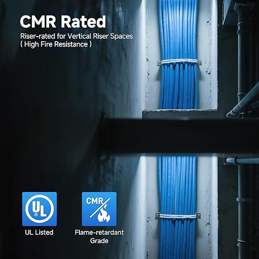 Cable Matters [UL Listed] 10Gbps in-Wall Riser Rated (CMR) 23AWG Bare Copper Cat6 Ethernet Cable - 500ft, Cat 6 Ethernet Cable Spool, Cat 6 Cord Bulk, White