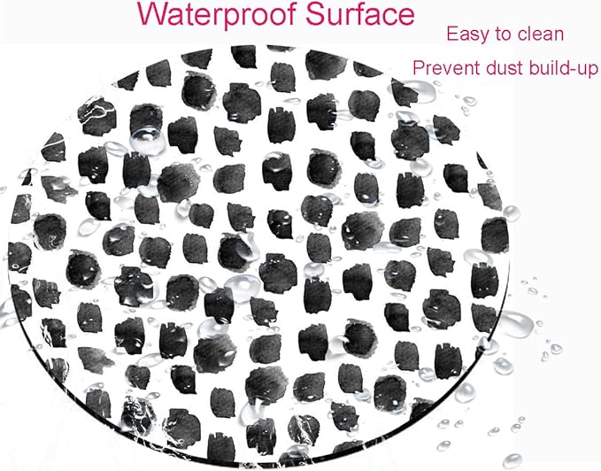 Round Mouse Pad, Polka Dot Print Premium-Textured Mouse Mat, Small Non-Slip Rubber Base Round Mousepad with Designs for Working and Gaming