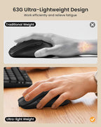 ProtoArc Mechanical Keyboard and Mouse, KM310 Wireless Rechargeable Aluminum Keyboard Mouse, 2.4G+Dual Bluetooth, Low Profile Keys, Red Switches, Multi-Device, for Windows/Mac - Black