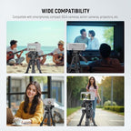 NEEWER Basic Mini Desk Tripod for Camera with 3 Way Pan Tilt Head & Handle, Small Portable Metal Tabletop Selfie Stick Stand with 1/4" Screw for DSLR Vlog Video Recording, Max Load 13.2lb, TP02