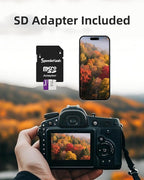 Micro SDXC Memory Card 64GB 2 Pack, Speederlash Camera Plus TF Card with Adapter, Up to 90MB/s Read Speed, 4K UHD&5K Video Support, U1 V30 A1 Rated, Waterproof, for Security Camera, Dashcam, Drones
