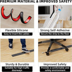 4ft Floor Cord Cover, Silicone Wire Hider, Hide Extension Cords, Protect Cords, Prevent Cable Trips, Heavy-Duty Adhesive-Backed Anti-Trip Cable Protector for Floor, Desk & Wall