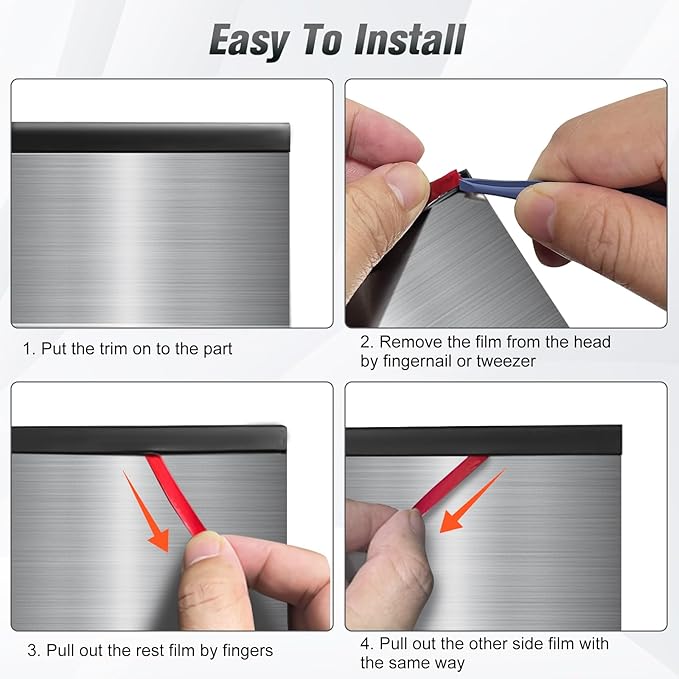 Edge Trim, 3/16" Rubber Edge Trim, Flexible Self Adhesive U Channel Edge Protector for Glass, Mirror, Plywood, Steel Panel Sharp Edges, Peel and Stick Plastic Trim, Black Color, 20Ft
