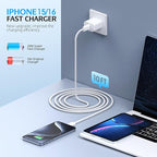 Fast Charging iPhone 16 Pro Charger,2-Pack 10 FT Long USB C Charger Woven Cable with 20W USBC Fast Charger for iPhone 16e/16 Pro/16 Pro max/16 Plus/16/iPhone 15/15 Pro/15 Pro Max/15 Plus,iPad Pro